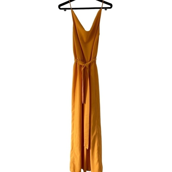 H2O Italia Tinomi Cowl Neck Wide Leg Jumpsuit with detachable Belt in Marigold - Picture 4 of 13